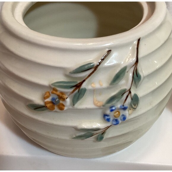 Vitreous Porcelain China Beehive Style Creamer & Sugar Bowl With Uranium Glaze - Picture 12 of 16